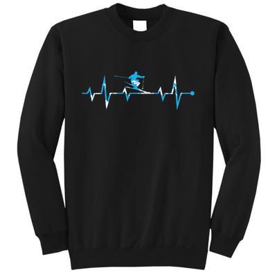 Funny Vintage Ski Heartbeat Skiing Skier Adventure Gifts Sweatshirt