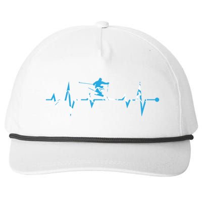 Funny Vintage Ski Heartbeat Skiing Skier Adventure Gifts Snapback Five-Panel Rope Hat