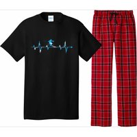 Funny Vintage Ski Heartbeat Skiing Skier Adventure Gifts Pajama Set