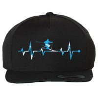 Funny Vintage Ski Heartbeat Skiing Skier Adventure Gifts Wool Snapback Cap