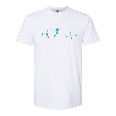 Funny Vintage Ski Heartbeat Skiing Skier Adventure Gifts Softstyle CVC T-Shirt