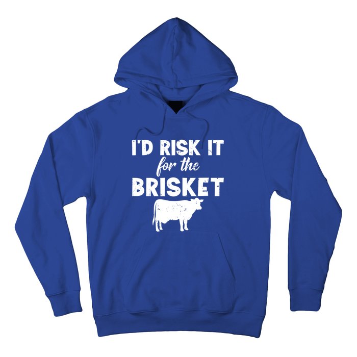 Funny Vintage Smoke Brisket Id Risk It For The Brisket Funny Gift Hoodie