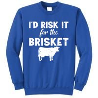 Funny Vintage Smoke Brisket Id Risk It For The Brisket Funny Gift Sweatshirt