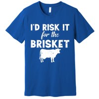 Funny Vintage Smoke Brisket Id Risk It For The Brisket Funny Gift Premium T-Shirt