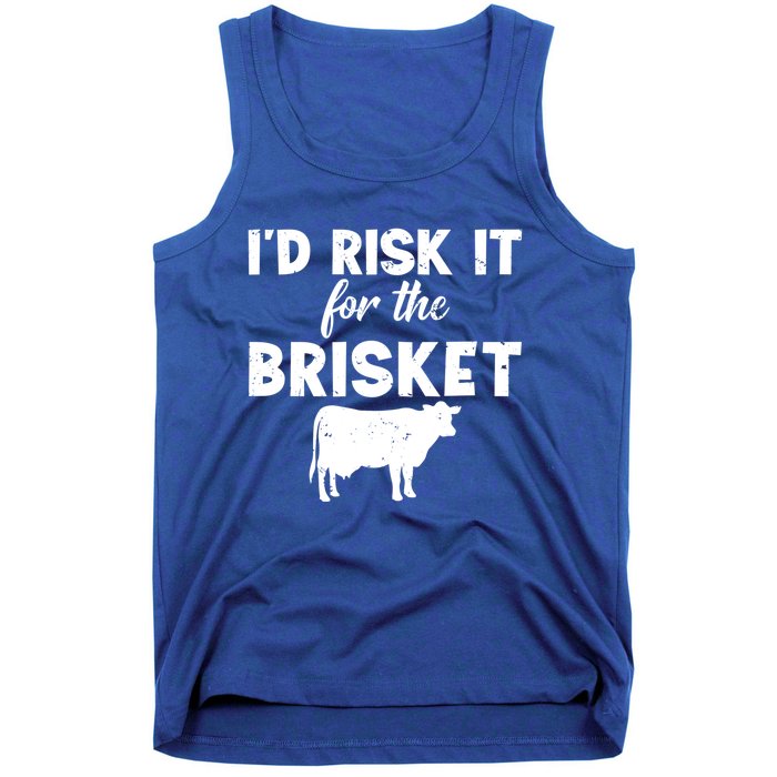 Funny Vintage Smoke Brisket Id Risk It For The Brisket Funny Gift Tank Top