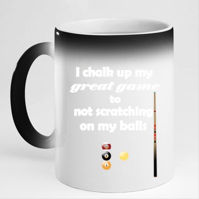 Funny Vulgar Scratching Balls Scratch Pool Billiards Pun Great Gift 11oz Black Color Changing Mug