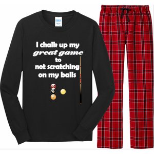 Funny Vulgar Scratching Balls Scratch Pool Billiards Pun Great Gift Long Sleeve Pajama Set