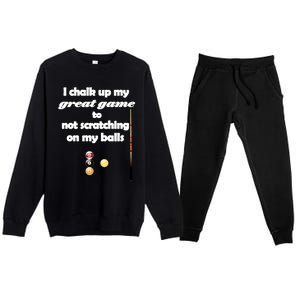 Funny Vulgar Scratching Balls Scratch Pool Billiards Pun Great Gift Premium Crewneck Sweatsuit Set