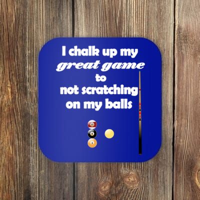 Funny Vulgar Scratching Balls Scratch Pool Billiards Pun Great Gift Coaster