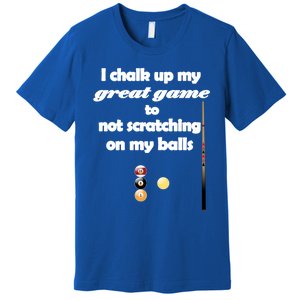 Funny Vulgar Scratching Balls Scratch Pool Billiards Pun Great Gift Premium T-Shirt