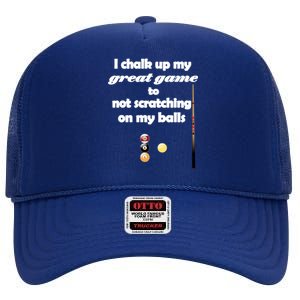 Funny Vulgar Scratching Balls Scratch Pool Billiards Pun Great Gift High Crown Mesh Back Trucker Hat