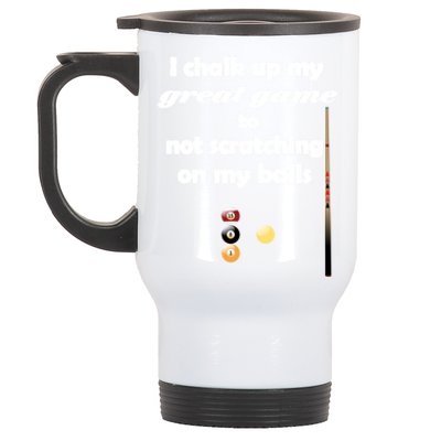 Funny Vulgar Scratching Balls Scratch Pool Billiards Pun Great Gift Stainless Steel Travel Mug