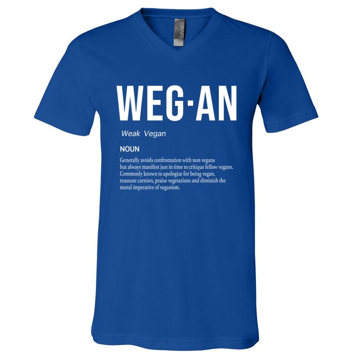 Funny Vegan Saying Quote Veganism Gift Wegan Definition Meaningful Gift V-Neck T-Shirt