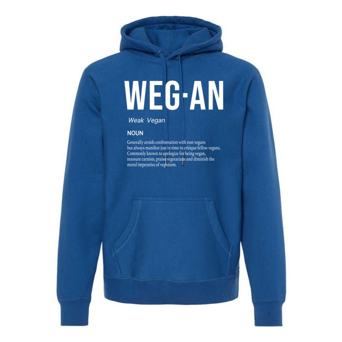 Funny Vegan Saying Quote Veganism Gift Wegan Definition Meaningful Gift Premium Hoodie