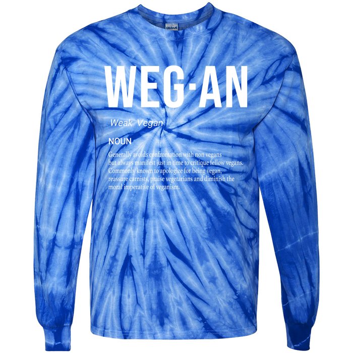 Funny Vegan Saying Quote Veganism Gift Wegan Definition Meaningful Gift Tie-Dye Long Sleeve Shirt