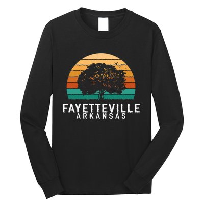 Fayetteville Vintage Sunset Arkansas Souvenir Long Sleeve Shirt