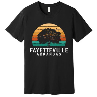 Fayetteville Vintage Sunset Arkansas Souvenir Premium T-Shirt