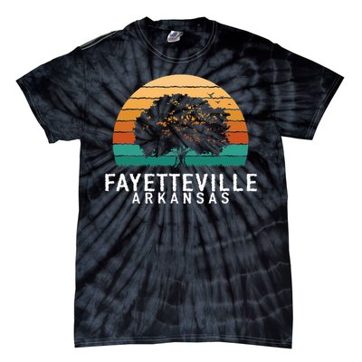 Fayetteville Vintage Sunset Arkansas Souvenir Tie-Dye T-Shirt