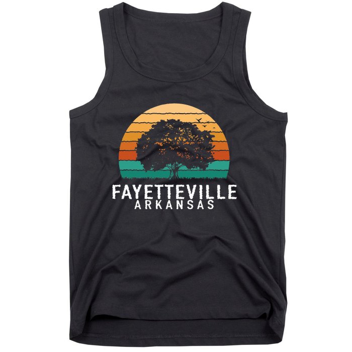 Fayetteville Vintage Sunset Arkansas Souvenir Tank Top