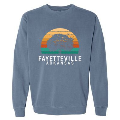 Fayetteville Vintage Sunset Arkansas Souvenir Garment-Dyed Sweatshirt