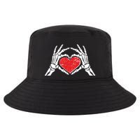 Funny Valentine Skeleton Bone Hands Heart Cool Comfort Performance Bucket Hat