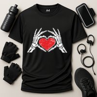 Funny Valentine Skeleton Bone Hands Heart Performance Shirt