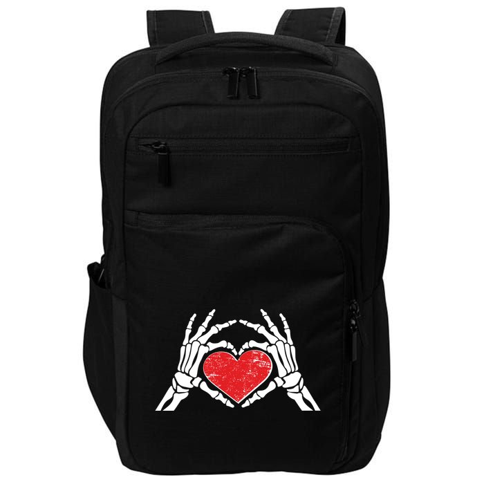Funny Valentine Skeleton Bone Hands Heart Impact Tech Backpack