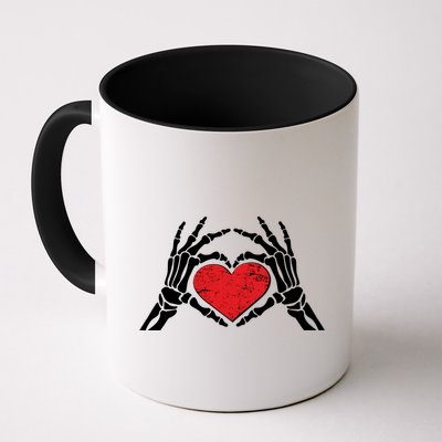Funny Valentine Skeleton Bone Hands Heart Mug