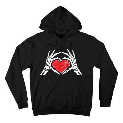 Funny Valentine Skeleton Bone Hands Heart Tall Hoodie