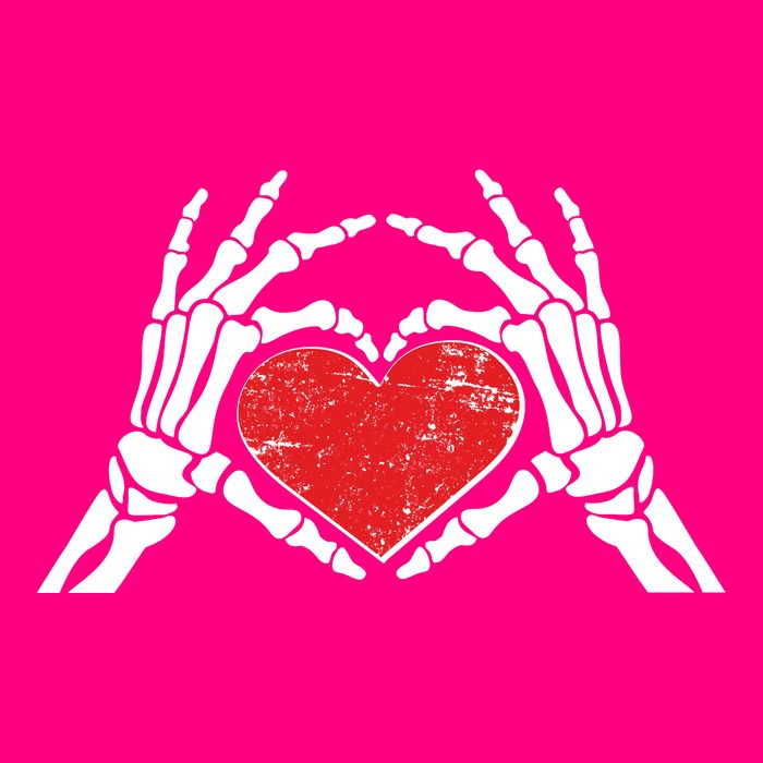 Funny Valentine Skeleton Bone Hands Heart Long Sleeve Shirt