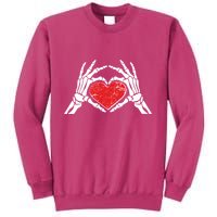 Funny Valentine Skeleton Bone Hands Heart Sweatshirt