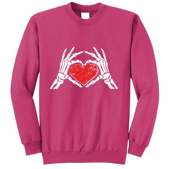 Funny Valentine Skeleton Bone Hands Heart Sweatshirt
