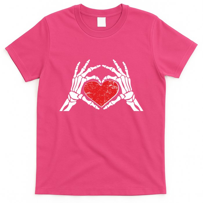 Funny Valentine Skeleton Bone Hands Heart T-Shirt