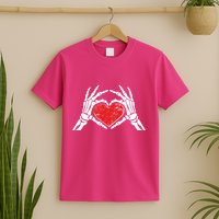 Funny Valentine Skeleton Bone Hands Heart T-Shirt