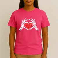 Funny Valentine Skeleton Bone Hands Heart T-Shirt