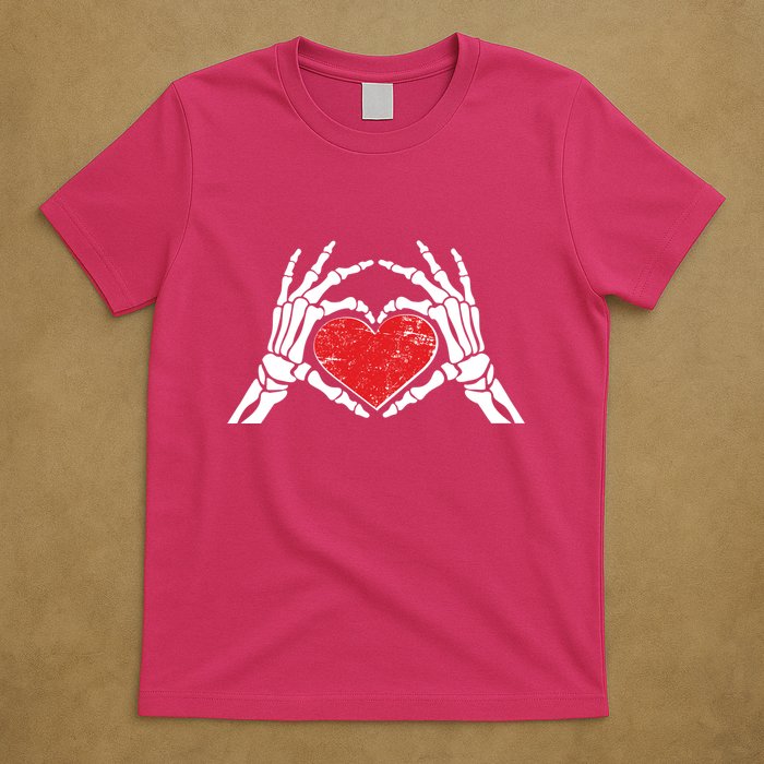 Funny Valentine Skeleton Bone Hands Heart T-Shirt