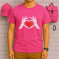 Funny Valentine Skeleton Bone Hands Heart T-Shirt