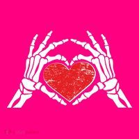 Funny Valentine Skeleton Bone Hands Heart Poster