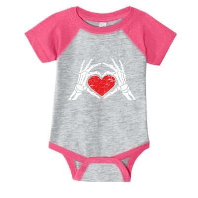 Funny Valentine Skeleton Bone Hands Heart Infant Baby Jersey Bodysuit