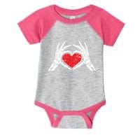 Funny Valentine Skeleton Bone Hands Heart Infant Baby Jersey Bodysuit