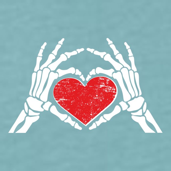 Funny Valentine Skeleton Bone Hands Heart Sueded Cloud Jersey T-Shirt