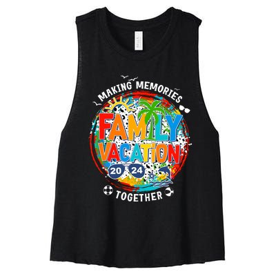 Family Vacation Summer Trip Making Memories Together Women's Racerback Cropped Tank