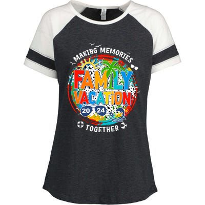 Family Vacation Summer Trip Making Memories Together Enza Ladies Jersey Colorblock Tee