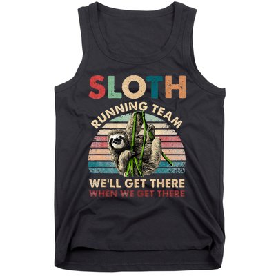 Funny Vintage Sloth Running Team Marathon Runners Jogging Tank Top