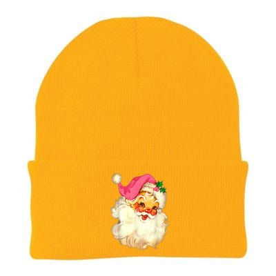 Funny Vintage Santa Claus Christmas Design Knit Cap Winter Beanie