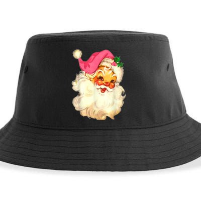 Funny Vintage Santa Claus Christmas Design Sustainable Bucket Hat