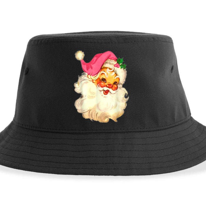 Funny Vintage Santa Claus Christmas Design Sustainable Bucket Hat