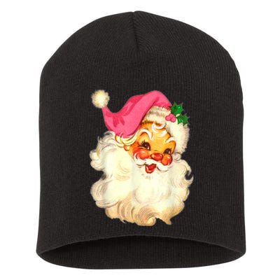 Funny Vintage Santa Claus Christmas Design Short Acrylic Beanie