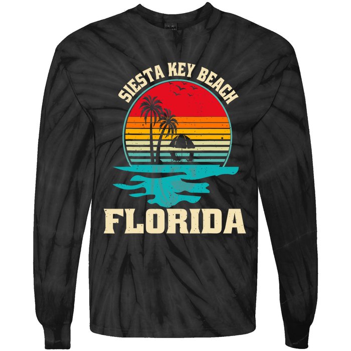 Family Vacation Siesta Key Beach Florida Palm Tree Tie-Dye Long Sleeve Shirt