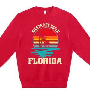 Family Vacation Siesta Key Beach Florida Palm Tree Premium Crewneck Sweatshirt